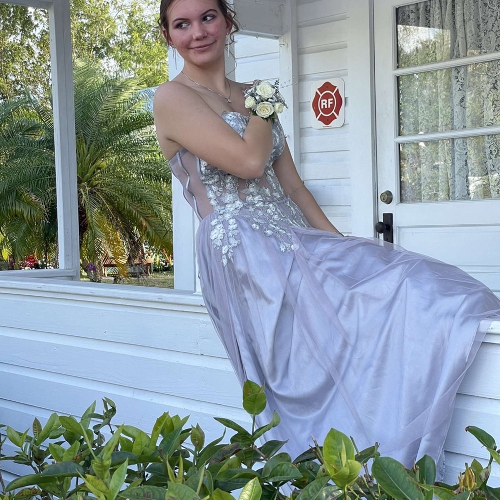 Purple/silver prom dress